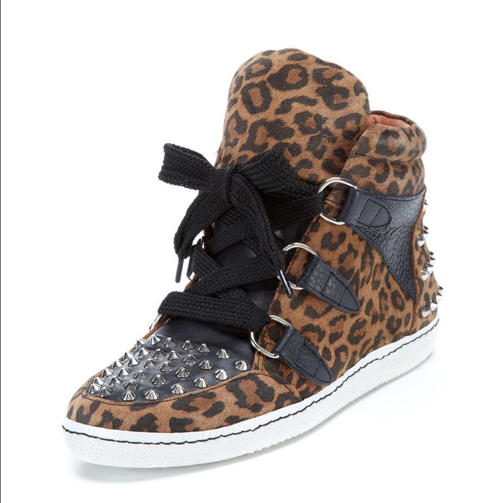 Sandro Leopard Studded Sneakers